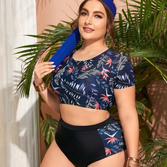 Tropical High waisted Bikini Swimsuit - Picture 4 of 4